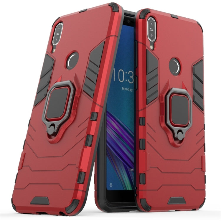 For Asus Zenfone Max Pro (M1) ZB601KL Shockproof PC + TPU Protective Case with Magnetic Ring Holder(Red) - ASUS Cases by PMC TechLife | Online Shopping South Africa | PMC TechLife