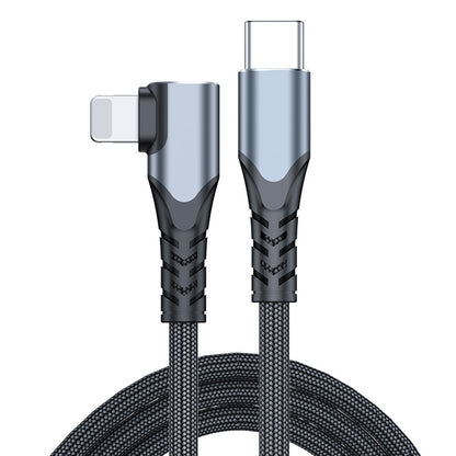 A6 PD 20W USB-C / Type-C to 8 Pin Elbow Data Cable for iPhone, iPad, Length:1m(Grey) - Normal Style Cable by PMC Jewellery | Online Shopping South Africa | PMC Jewellery | Buy Now Pay Later Mobicred