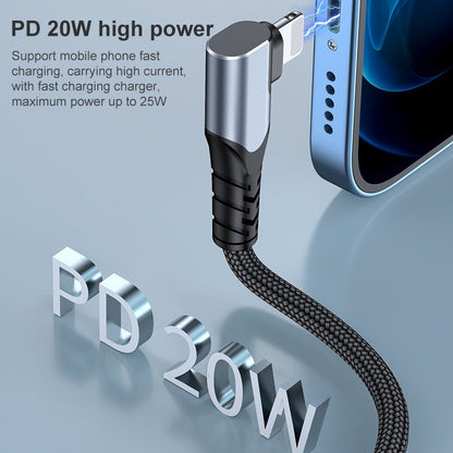 A6 PD 20W USB-C / Type-C to 8 Pin Elbow Data Cable for iPhone, iPad, Length:1m(Grey) - Normal Style Cable by PMC Jewellery | Online Shopping South Africa | PMC Jewellery | Buy Now Pay Later Mobicred