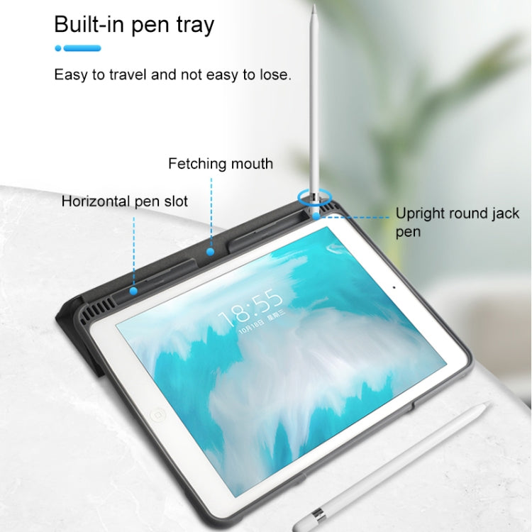 For iPad 10.2 Mutural Horizontal Flip PC + TPU + PU Leather Case with Holder & Pen Slot(Black) - free shipping - PMC TechLife - Order now!