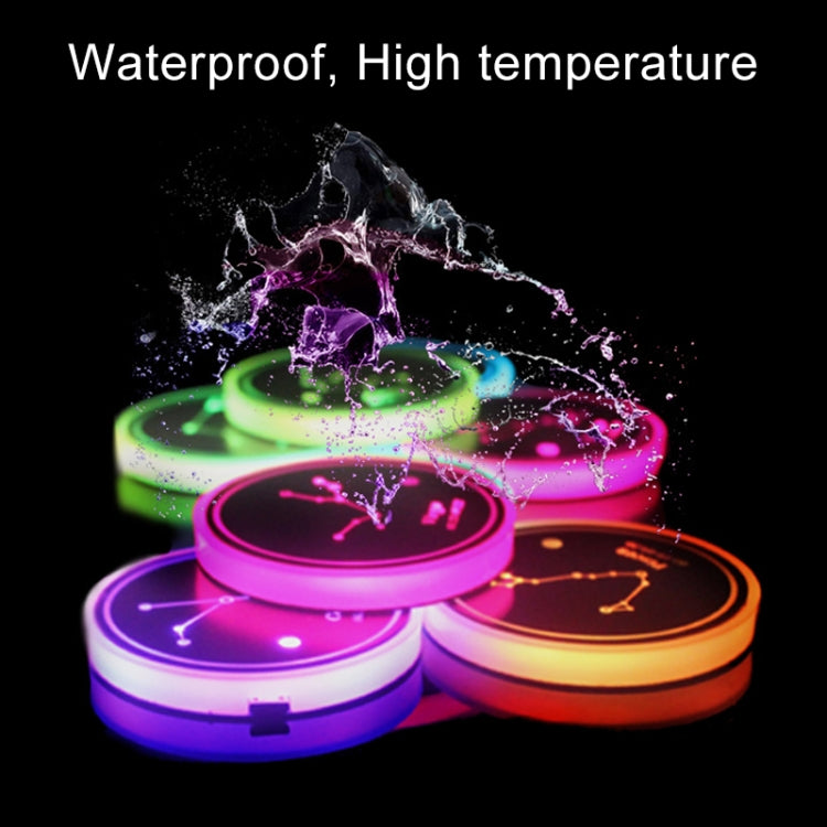 2 PCS Car Constellation Series AcrylicColorful USB Charger Water Cup Groove LED Atmosphere Light(Taurus) - Car Drink Holders by PMC TechLife | Online Shopping South Africa | PMC TechLife | Buy Now Pay Later Mobicred