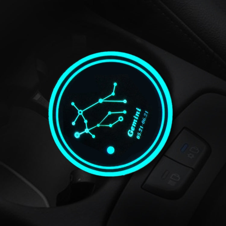 2 PCS Car Constellation Series AcrylicColorful USB Charger Water Cup Groove LED Atmosphere Light(Gemini) - Car Drink Holders by PMC TechLife | Online Shopping South Africa | PMC TechLife | Buy Now Pay Later Mobicred
