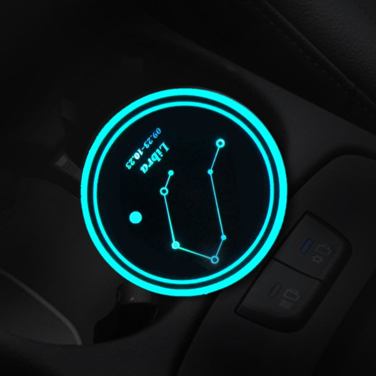 2 PCS Car Constellation Series AcrylicColorful USB Charger Water Cup Groove LED Atmosphere Light(Libra) - Car Drink Holders by PMC TechLife | Online Shopping South Africa | PMC TechLife | Buy Now Pay Later Mobicred