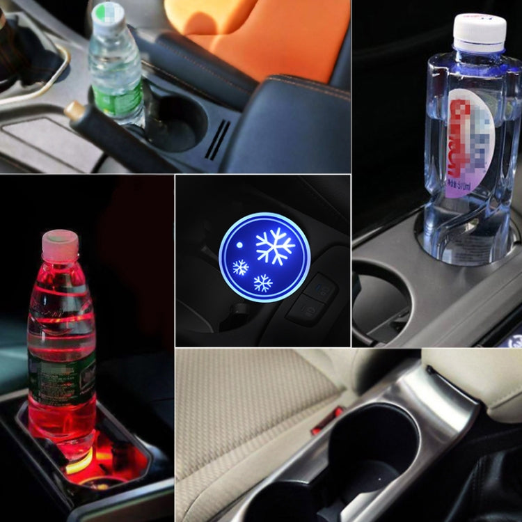 Car AcrylicColorful USB Charger Water Cup Groove LED Atmosphere Light(Snowflake) - Car Drink Holders by PMC TechLife | Online Shopping South Africa | PMC TechLife | Buy Now Pay Later Mobicred
