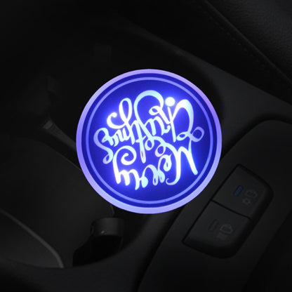 Car AcrylicColorful USB Charger Water Cup Groove LED Atmosphere Light(English Christmas) - Car Drink Holders by PMC Jewellery | Online Shopping South Africa | PMC Jewellery | Buy Now Pay Later Mobicred