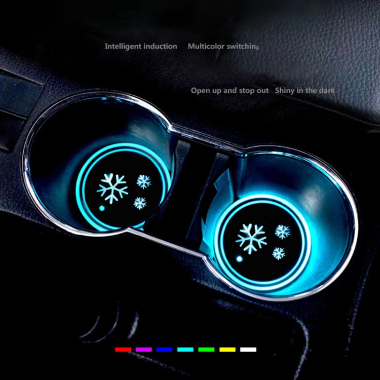 Car AcrylicColorful USB Charger Water Cup Groove LED Atmosphere Light(English Christmas) - Car Drink Holders by PMC Jewellery | Online Shopping South Africa | PMC Jewellery | Buy Now Pay Later Mobicred