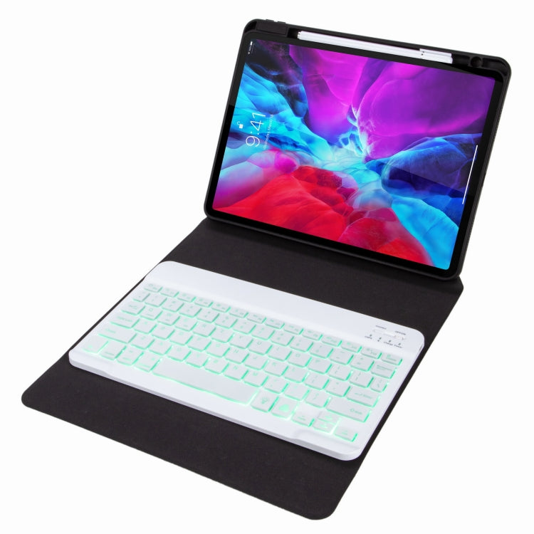H-097S Monochrome Backlight Bluetooth Keyboard Leather Case with Rear Three-fold Holder For iPad 9.7 2018 & 2017(Pink Blue) - Universal by PMC TechLife | Online Shopping South Africa | PMC TechLife