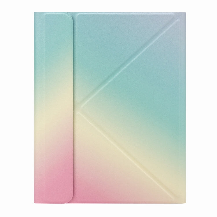 H-097CS Touch Backlight Bluetooth Keyboard Leather Case with Rear Three-fold Holder For iPad 9.7 2018 & 2017(Rainbow) - Universal by PMC TechLife | Online Shopping South Africa | PMC TechLife
