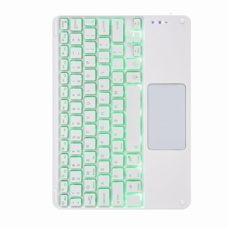 H-097CS Touch Backlight Bluetooth Keyboard Leather Case with Rear Three-fold Holder For iPad 9.7 2018 & 2017(Purple) - free shipping - PMC TechLife - Order now!