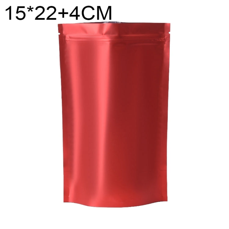 100 PCS/Set Matte Aluminum Foil Snack Stand-up Pouch, Size:15x22+4cm(Red) - free shipping - PMC TechLife - Order now!