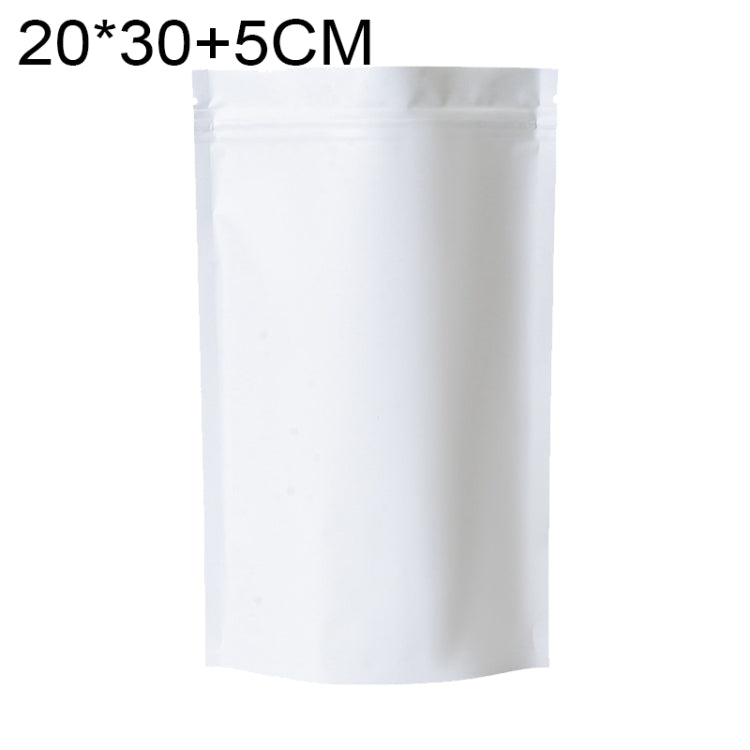 100 PCS/Set Matte Aluminum Foil Snack Stand-up Pouch, Size:20x30+5cm(White) - Preservation Supplies by PMC TechLife | Online Shopping South Africa | PMC TechLife | Buy Now Pay Later Mobicred