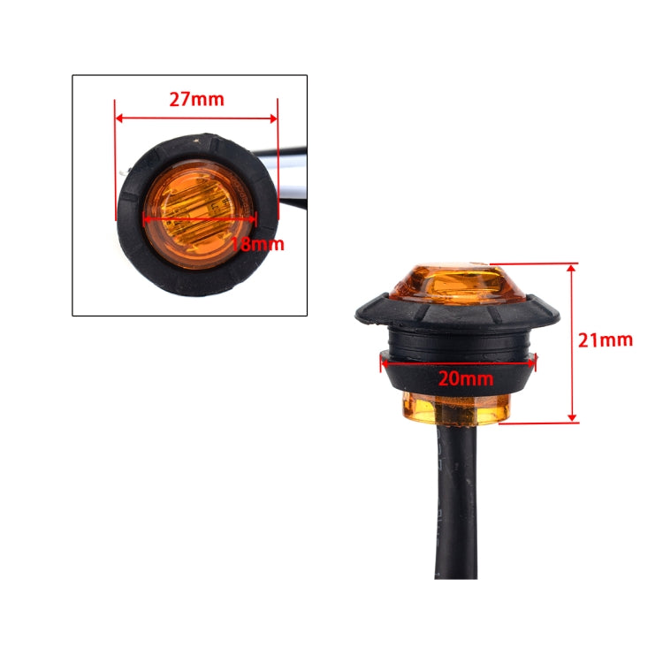 A5014 20 in 1 Red + Amber Light Truck Trailer LED Round Side Marker Lamp - Warning Lights by PMC TechLife | Online Shopping South Africa | PMC TechLife | Buy Now Pay Later Mobicred