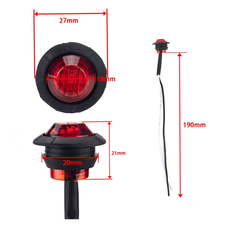 A5015 15 in 1 Red + Amber + White Light Truck Trailer LED Round Side Marker Lamp - Warning Lights by PMC TechLife | Online Shopping South Africa | PMC TechLife | Buy Now Pay Later Mobicred
