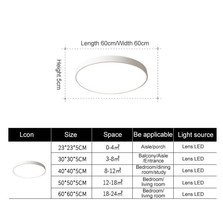 Macaron LED Round Ceiling Lamp, White Light, Size:50cm(White) - Celling Lights & Chandeliers by PMc TechLife | Online Shopping South Africa | PMc TechLife | Buy Now Pay Later Mobicred