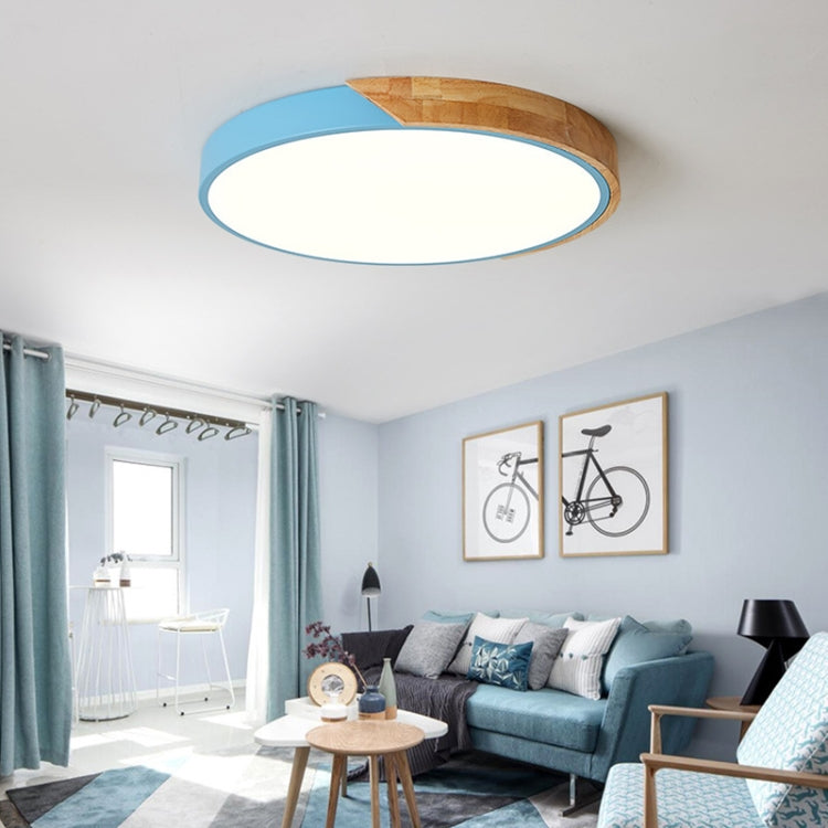 Wood Macaron LED Round Ceiling Lamp, White Light, Size:50cm(Yellow) - Celling Lights & Chandeliers by PMc TechLife | Online Shopping South Africa | PMc TechLife | Buy Now Pay Later Mobicred