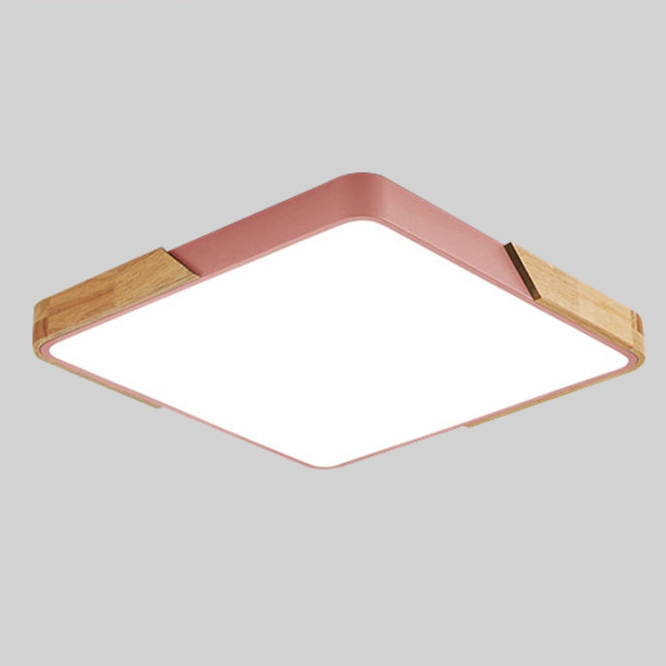 Wood Macaron LED Square Ceiling Lamp, 3-Colors Light, Size:30cm(Pink) - Celling Lights & Chandeliers by PMc TechLife | Online Shopping South Africa | PMc TechLife | Buy Now Pay Later Mobicred