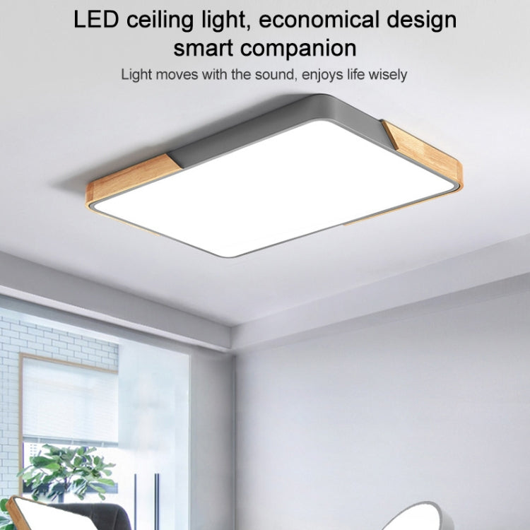 Wood Macaron LED Rectangle Ceiling Lamp, White Light, Size:88x62cm(Black) - free shipping - PMc TechLife - Order now!