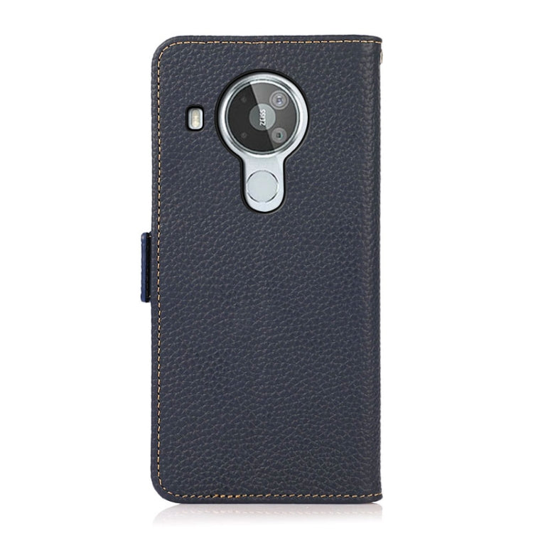 For Nokia 7.3 KHAZNEH Side-Magnetic Litchi Genuine Leather RFID Phone Case(Blue) - Nokia Cases by PMC TechLife | Online Shopping South Africa | PMC TechLife | Buy Now Pay Later Mobicred