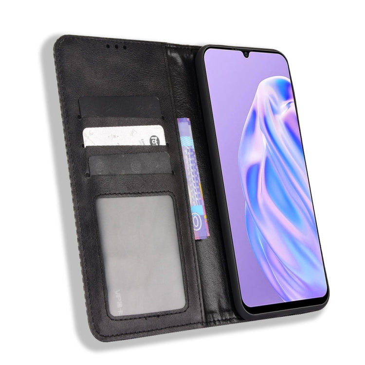 For Ulefone Note 6 / Note 6P Magnetic Buckle Retro Texture Leather Case(Black) - free shipping - PMC Jewellery - Order now!