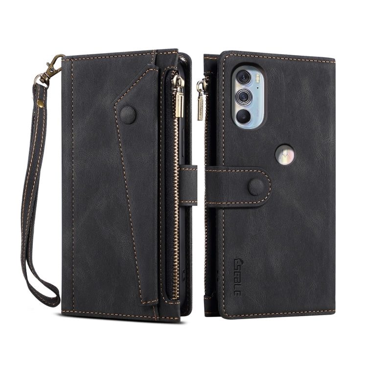 For Motorola Edge X30 Retro Frosted Leather Phone Case(Black) - Motorola Cases by PMC TechLife | Online Shopping South Africa | PMC TechLife | Buy Now Pay Later Mobicred