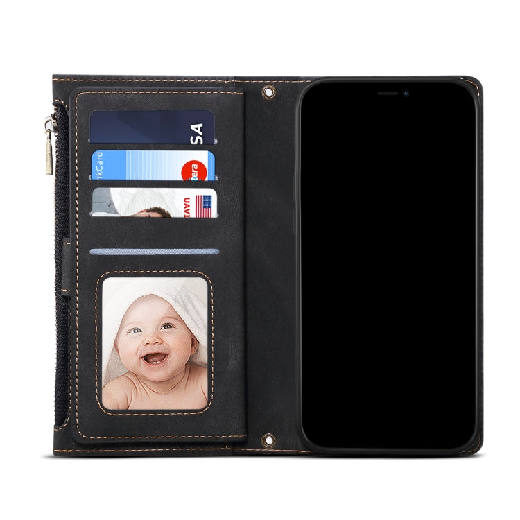 For Motorola Edge X30 Retro Frosted Leather Phone Case(Black) - Motorola Cases by PMC TechLife | Online Shopping South Africa | PMC TechLife | Buy Now Pay Later Mobicred