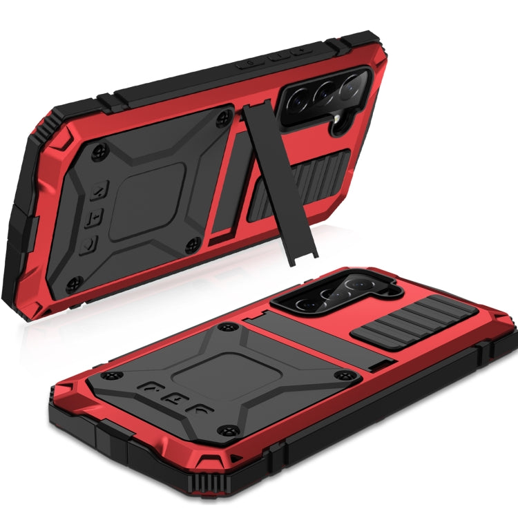 For Samsung Galaxy S22+ 5G R-JUST Metal + Silicone Holder Phone Case(Red) - Galaxy S22+ 5G Cases by R-JUST | Online Shopping South Africa | PMC TechLife | Buy Now Pay Later Mobicred