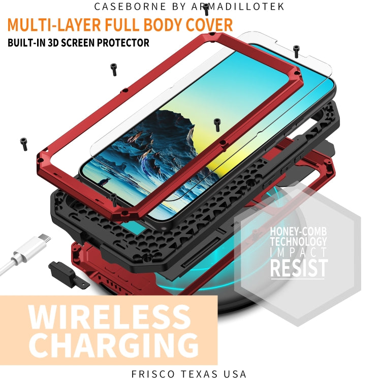 For Samsung Galaxy S22+ 5G R-JUST Sliding Camera Metal + Silicone Holder Phone Case(Red) - Galaxy S22+ 5G Cases by R-JUST | Online Shopping South Africa | PMC TechLife | Buy Now Pay Later Mobicred