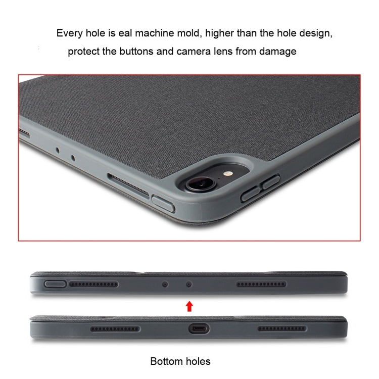 For  iPad 9.7 Mutural Exquisite Series Cloth Texture PU+TPU Leather Case with 3-Fold Holder & Pen Slot & Sleep & Wake-up Function(Green) - free shipping - PMC TechLife - Order now!