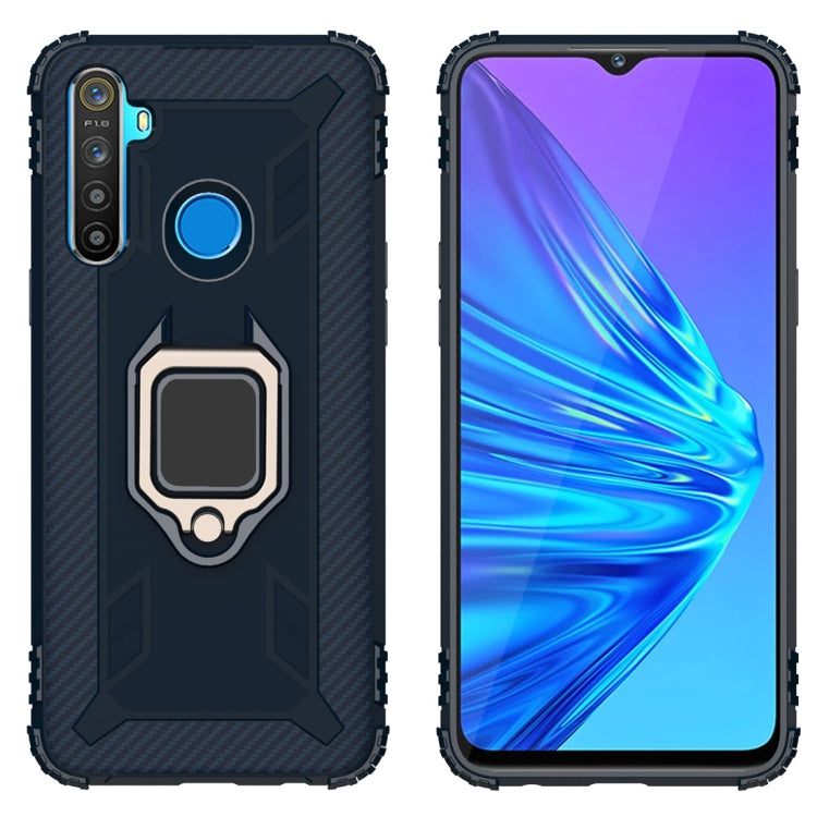 For OPPO Realme 5 Carbon Fiber Protective Case with 360 Degree Rotating Ring Holder(Blue) - Realme Cases by PMC Jewellery | Online Shopping South Africa | PMC Jewellery | Buy Now Pay Later Mobicred