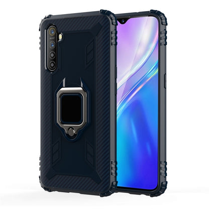 For OPPO Realme XT Carbon Fiber Protective Case with 360 Degree Rotating Ring Holder(Blue) - Realme Cases by PMC Jewellery | Online Shopping South Africa | PMC Jewellery | Buy Now Pay Later Mobicred