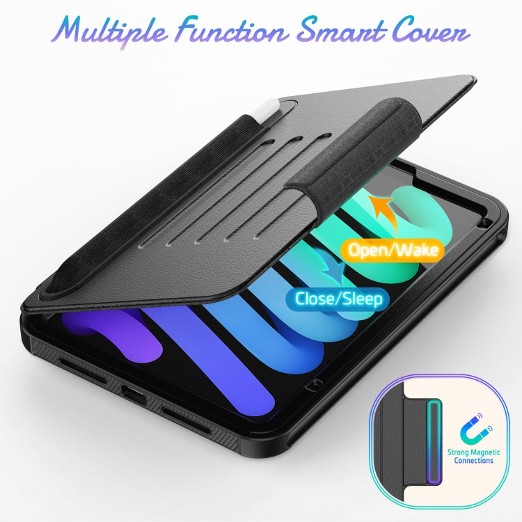 For iPad mini 6 Smart B Magnetic Leather Tablet Case(Black) - iPad mini 6 Cases by PMC TechLife | Online Shopping South Africa | PMC TechLife