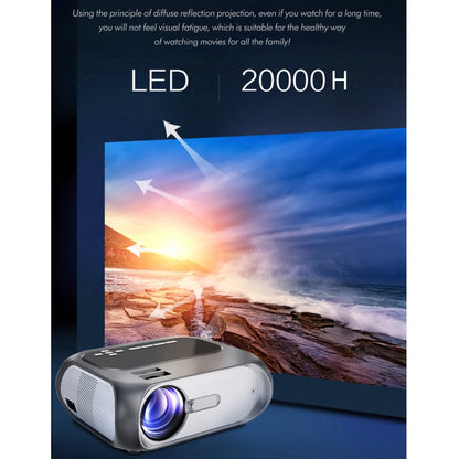 T7i 720P 200 ANSI Home Theater LED HD Digital Projector, Basic Version, UK Plug(Silver Grey) - LED Projector by PMC Jewellery | Online Shopping South Africa | PMC Jewellery | Buy Now Pay Later Mobicred