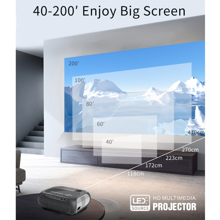 T7i 720P 200 ANSI Home Theater LED HD Digital Projector, Basic Version, AU Plug(Silver Grey) - LED Projector by PMC Jewellery | Online Shopping South Africa | PMC Jewellery | Buy Now Pay Later Mobicred