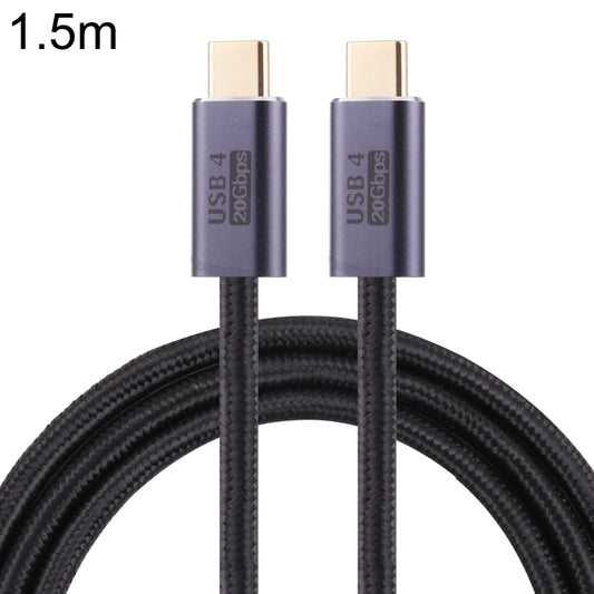 20Gbps USB 4 USB-C / Type-C Male to USB-C / Type-C Male Braided Data Cable, Cable Length:1.5m(Black) - Cable & Adapters by PMC Jewellery | Online Shopping South Africa | PMC Jewellery | Buy Now Pay Later Mobicred