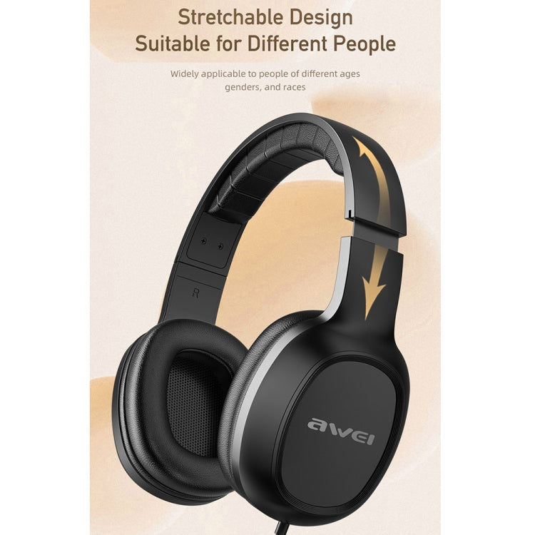 awei GM-6 3.5mm Stereo Wired Headset(Black) - Multimedia Headset by awei | Online Shopping South Africa | PMC Jewellery | Buy Now Pay Later Mobicred