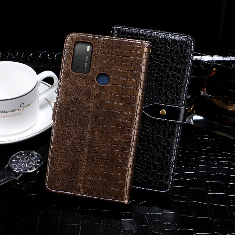 For TCL 20Y idewei Crocodile Texture Horizontal Flip Leather Phone Case(Dark Blue) - More Brand by idewei | Online Shopping South Africa | PMC Jewellery | Buy Now Pay Later Mobicred