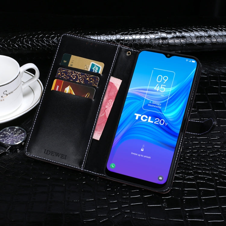 For TCL 20Y idewei Crocodile Texture Horizontal Flip Leather Phone Case(Dark Blue) - free shipping - PMC Jewellery - Order now!