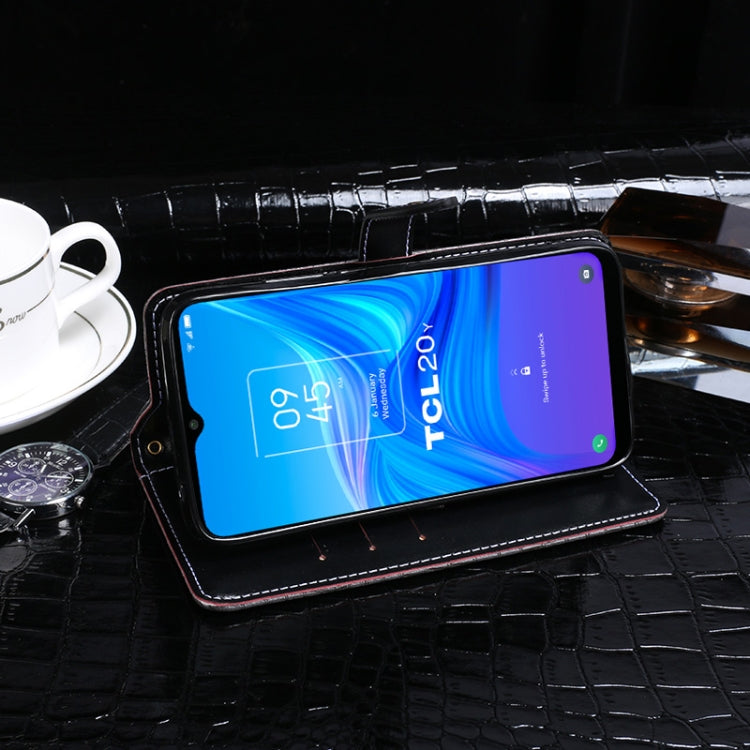For TCL 20Y idewei Crocodile Texture Horizontal Flip Leather Phone Case(Dark Blue) - free shipping - PMC Jewellery - Order now!