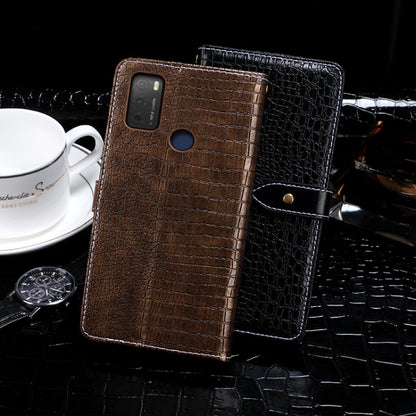 For TCL 20Y idewei Crocodile Texture Horizontal Flip Leather Phone Case(Black) - More Brand by idewei | Online Shopping South Africa | PMC Jewellery | Buy Now Pay Later Mobicred