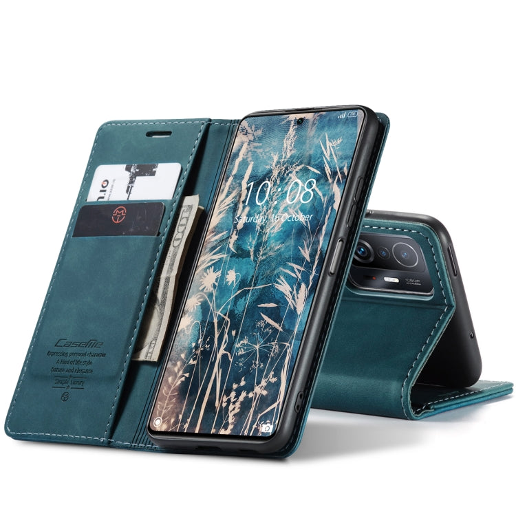 For Xiaomi Mi 11T / 11T Pro CaseMe 013 Multifunctional Leather Phone Case(Blue) - Xiaomi Cases by CaseMe | Online Shopping South Africa | PMC Jewellery | Buy Now Pay Later Mobicred