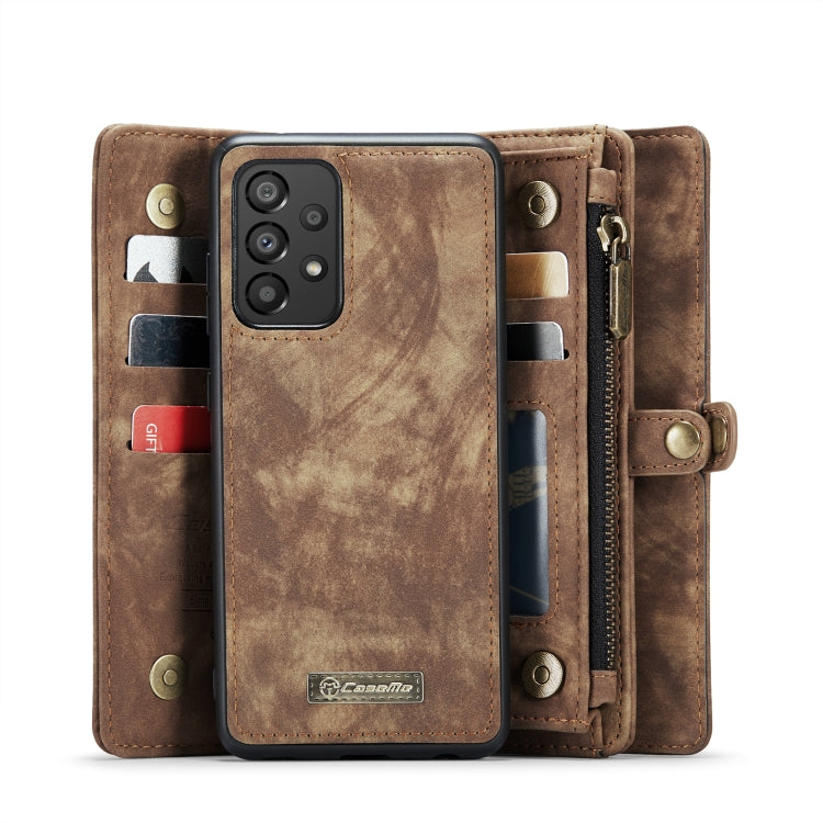 For Samsung Galaxy A53 5G CaseMe-008 Detachable Multifunctional Horizontal Flip Leather Case(Brown) - free shipping - PMC Jewellery - Order now!