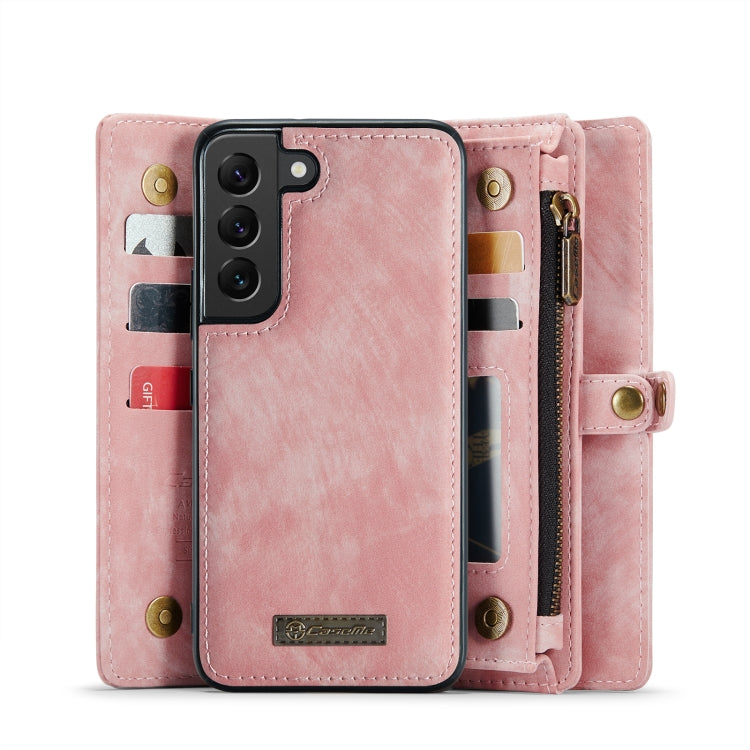 For Samsung Galaxy S22 5G CaseMe-008 Detachable Multifunctional Horizontal Flip Leather Case (Pink) - free shipping - PMC Jewellery - Order now!