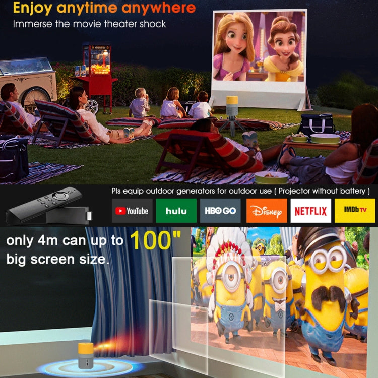 T400 100 inch Screen 3000 Lumens LED Mini Projector, Plug Type:UK Plug(Grey Yellow) - Mini Projector by PMC TechLife | Online Shopping South Africa | PMC TechLife | Buy Now Pay Later Mobicred