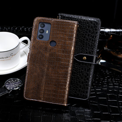 For TCL 30 SE idewei Crocodile Texture Leather Phone Case(Dark Blue) - More Brand by idewei | Online Shopping South Africa | PMC Jewellery | Buy Now Pay Later Mobicred