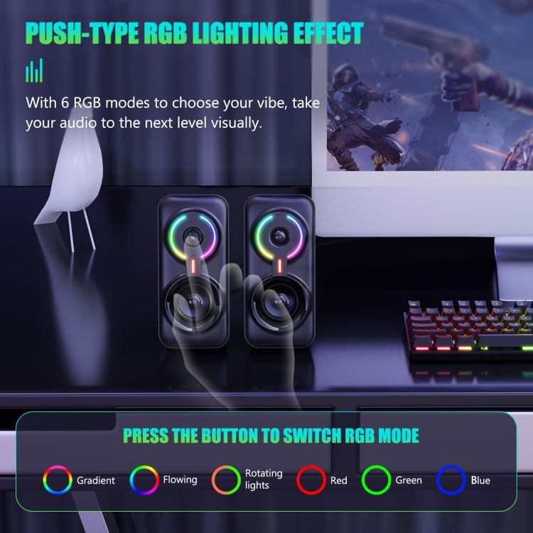 ONIKUMA L6 RGB Lighting Computer Audio with Bluetooth Function(Black) - free shipping - PMC Jewellery - Order now!