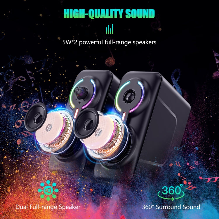 ONIKUMA L6 RGB Lighting Computer Audio with Bluetooth Function(Black) - free shipping - PMC Jewellery - Order now!