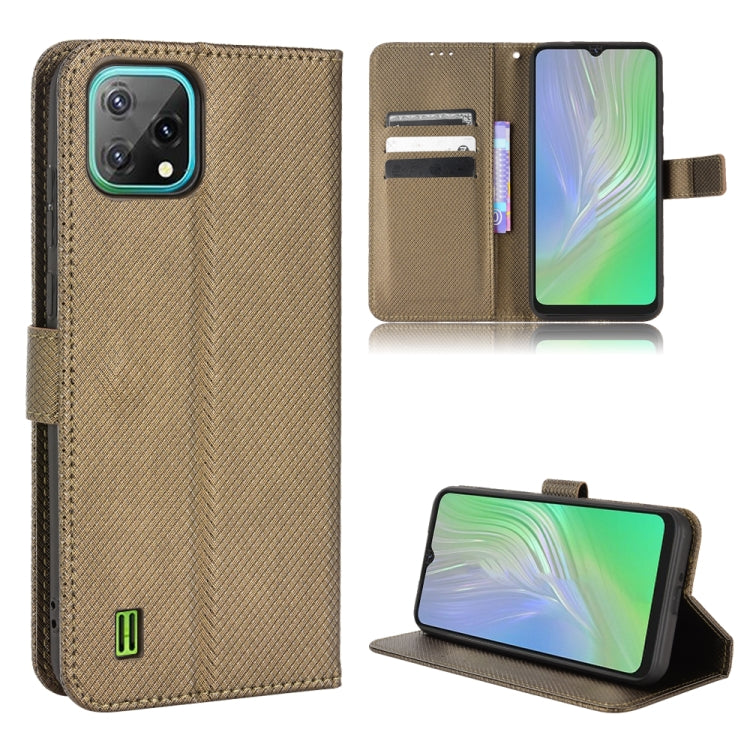 For Blackview A55 Diamond Texture Leather Phone Case(Brown) - More Brand by PMC TechLife | Online Shopping South Africa | PMC TechLife | Buy Now Pay Later Mobicred