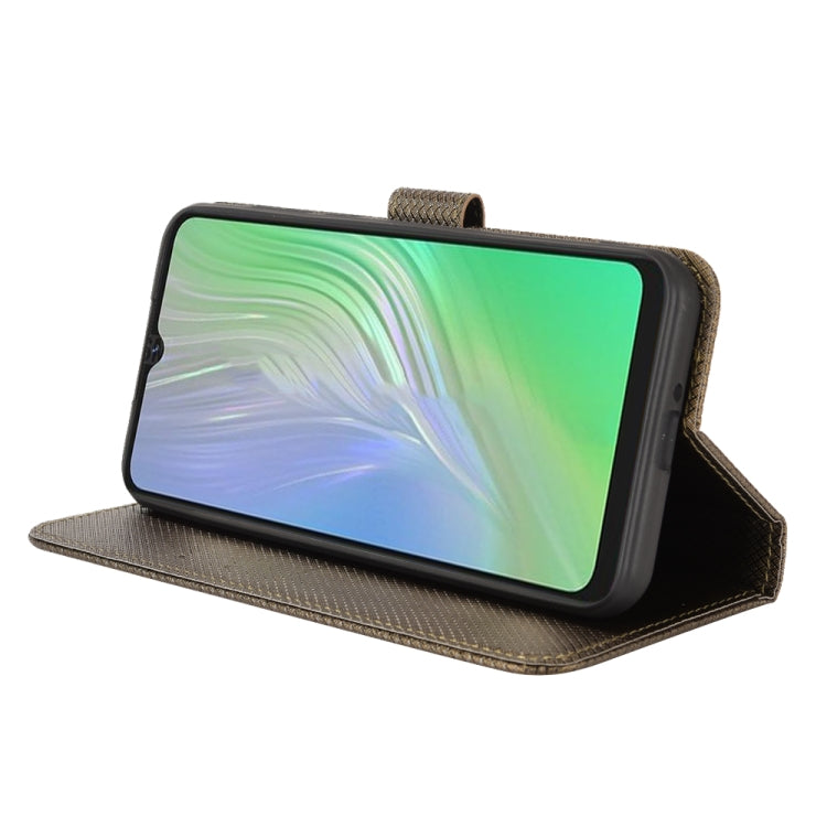 For Blackview A55 Diamond Texture Leather Phone Case(Brown) - More Brand by PMC TechLife | Online Shopping South Africa | PMC TechLife | Buy Now Pay Later Mobicred