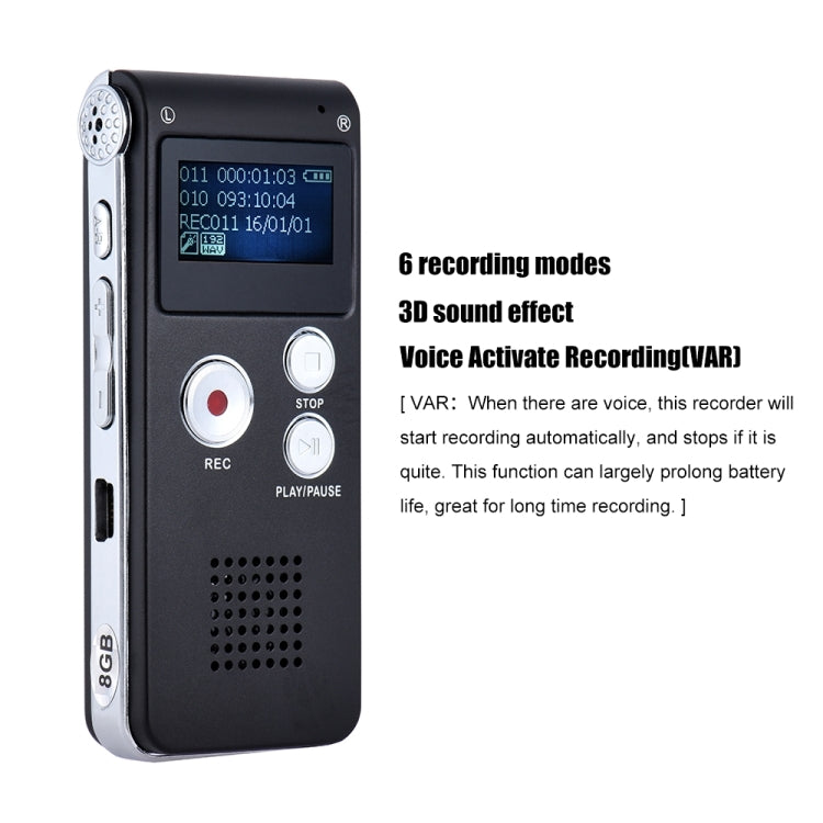 SK-012 4GB USB Dictaphone Digital Audio Voice Recorder with WAV MP3 Player VAR Function(Grey) - Other Style by PMC Jewellery | Online Shopping South Africa | PMC Jewellery | Buy Now Pay Later Mobicred