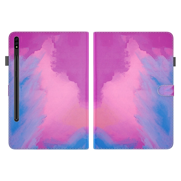 For Samsung Galaxy Tab S9+ Watercolor Pattern Flip Leather Tablet Case(Purple Red) - Galaxy Tab S9+ Cases by PMC Jewellery | Online Shopping South Africa | PMC Jewellery | Buy Now Pay Later Mobicred